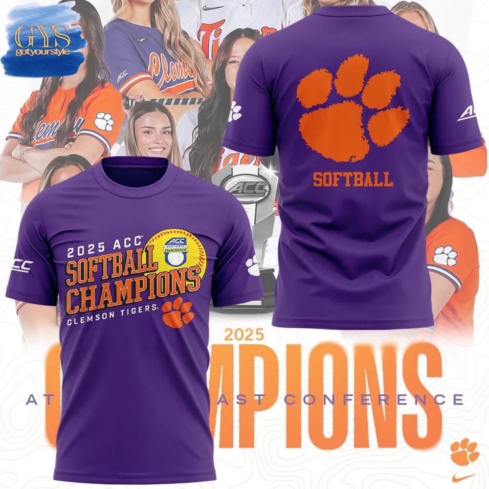 Clemson Tigers 2025 ACC Softball Conference Tournament Champions Merchandise
