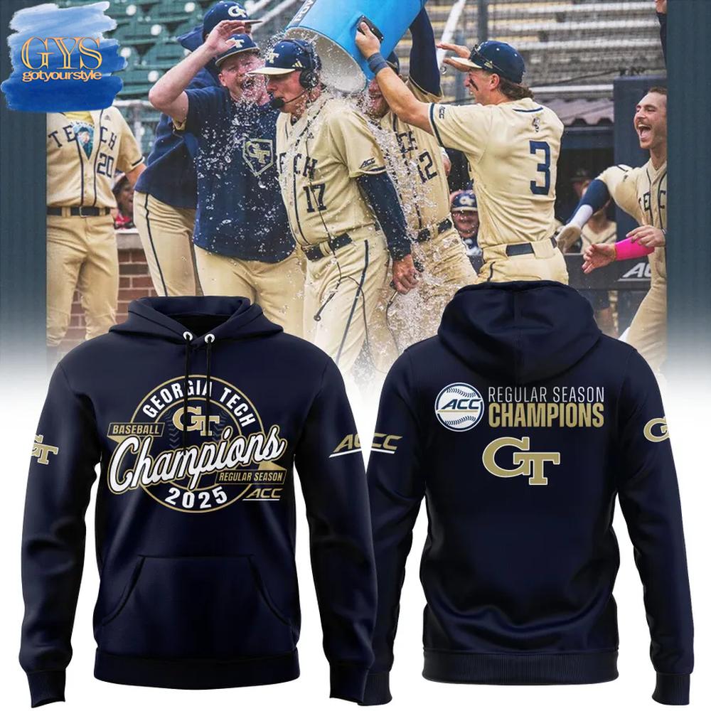 Georgia Tech 2025 ACC Baseball Regular Season Champions Merchandise