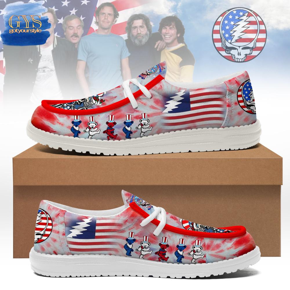 Grateful Dead American Flag Limited Edition Hey Dude Shoes