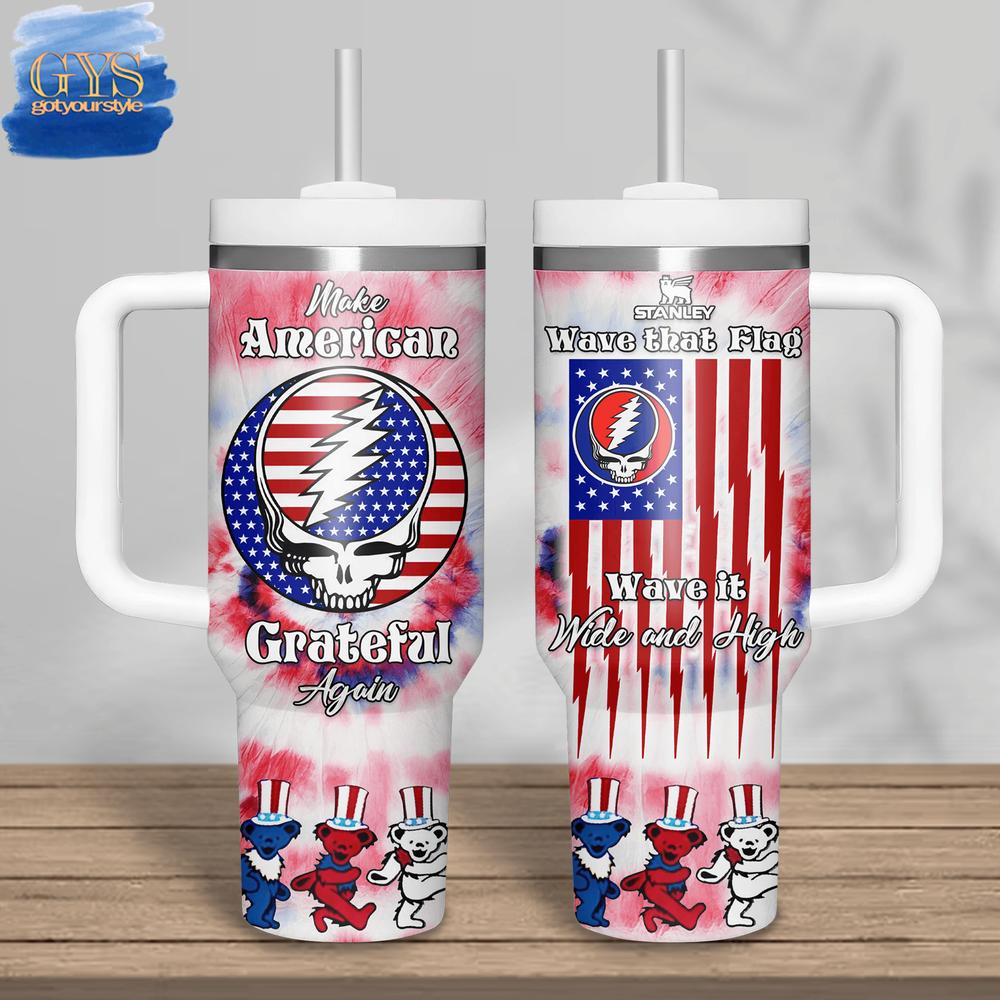 Grateful Dead Make American Grateful Again 40 Oz Handle Tumbler Cup