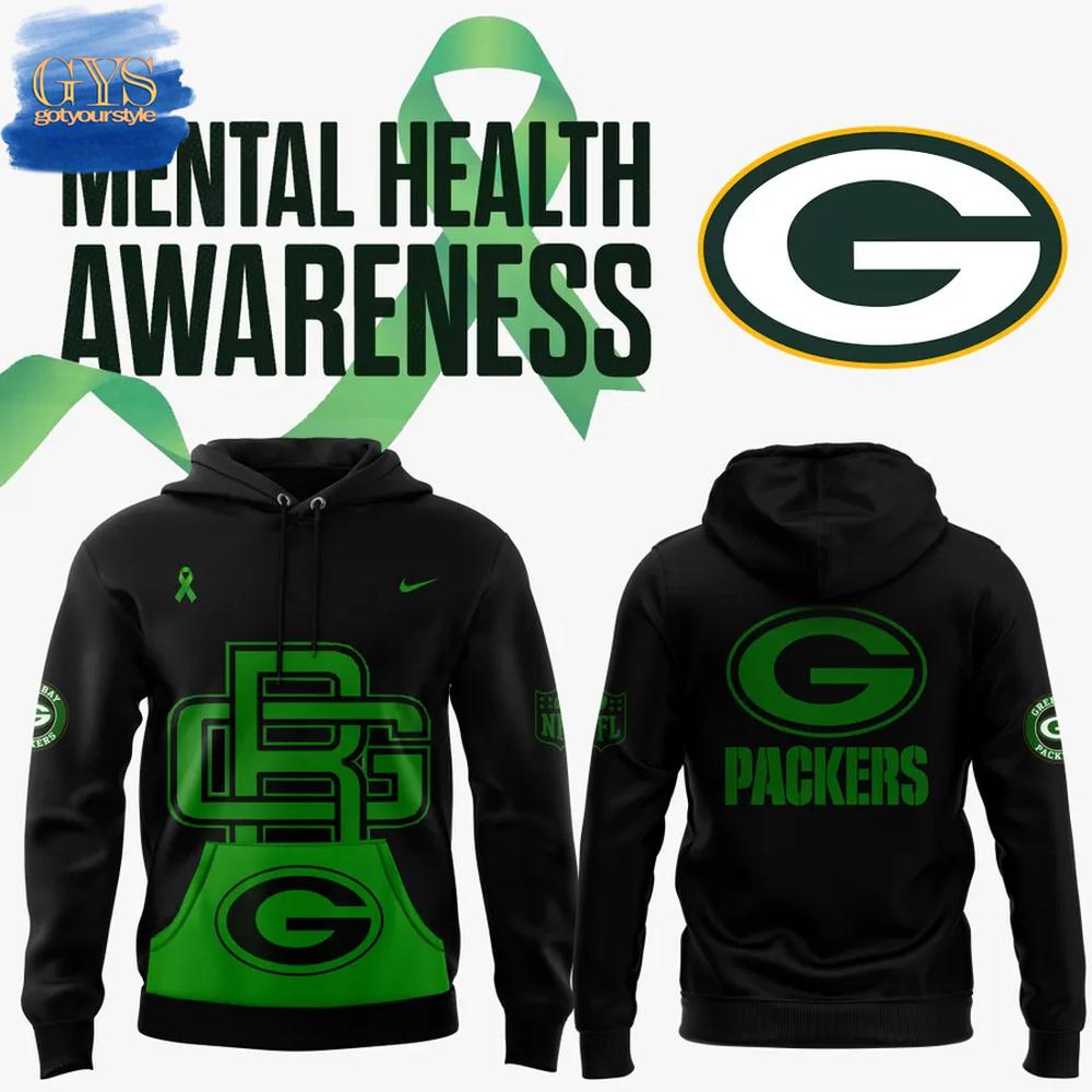 Green Bay Packers NFL Mental Health Awareness Month 2025 Hoodie