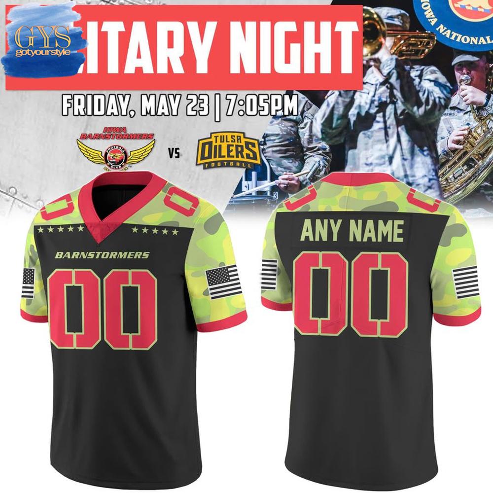 Iowa Barnstormers 2025 Military Night Limited Edition Football Jersey