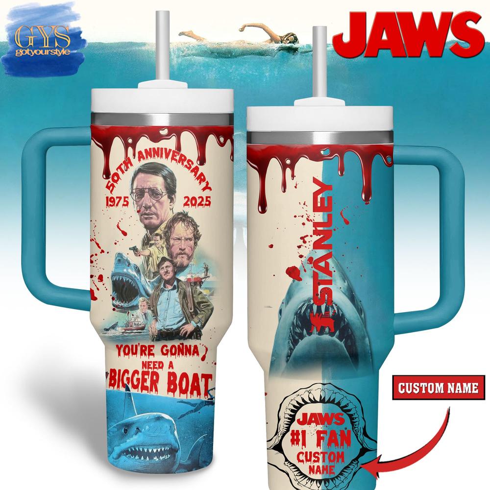 Jaws 50th Anniversary Special Edition 40 Oz Stanley Tumbler Cup