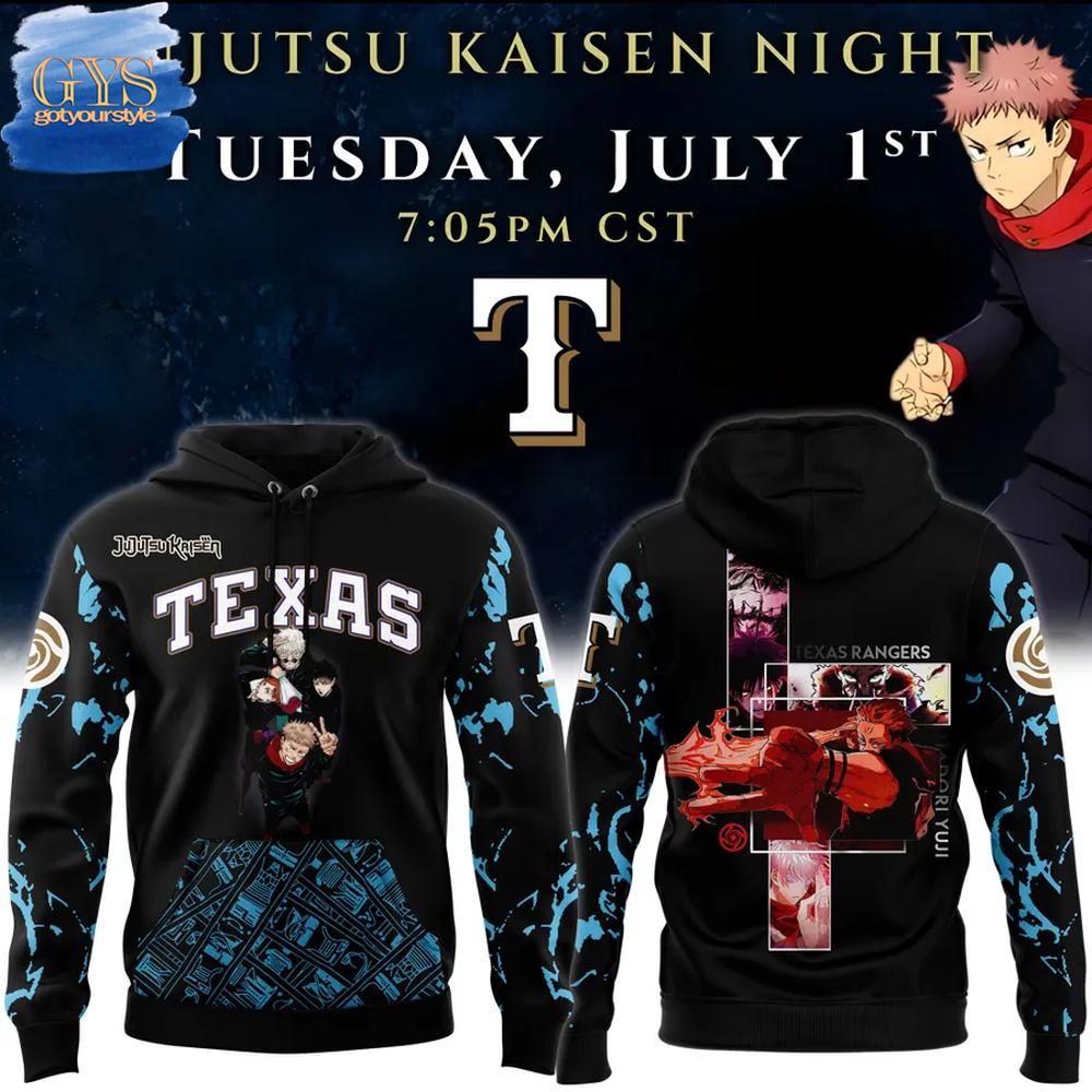 Jujutsu Kaisen Night Texas Rangers Limited Edition Hoodie