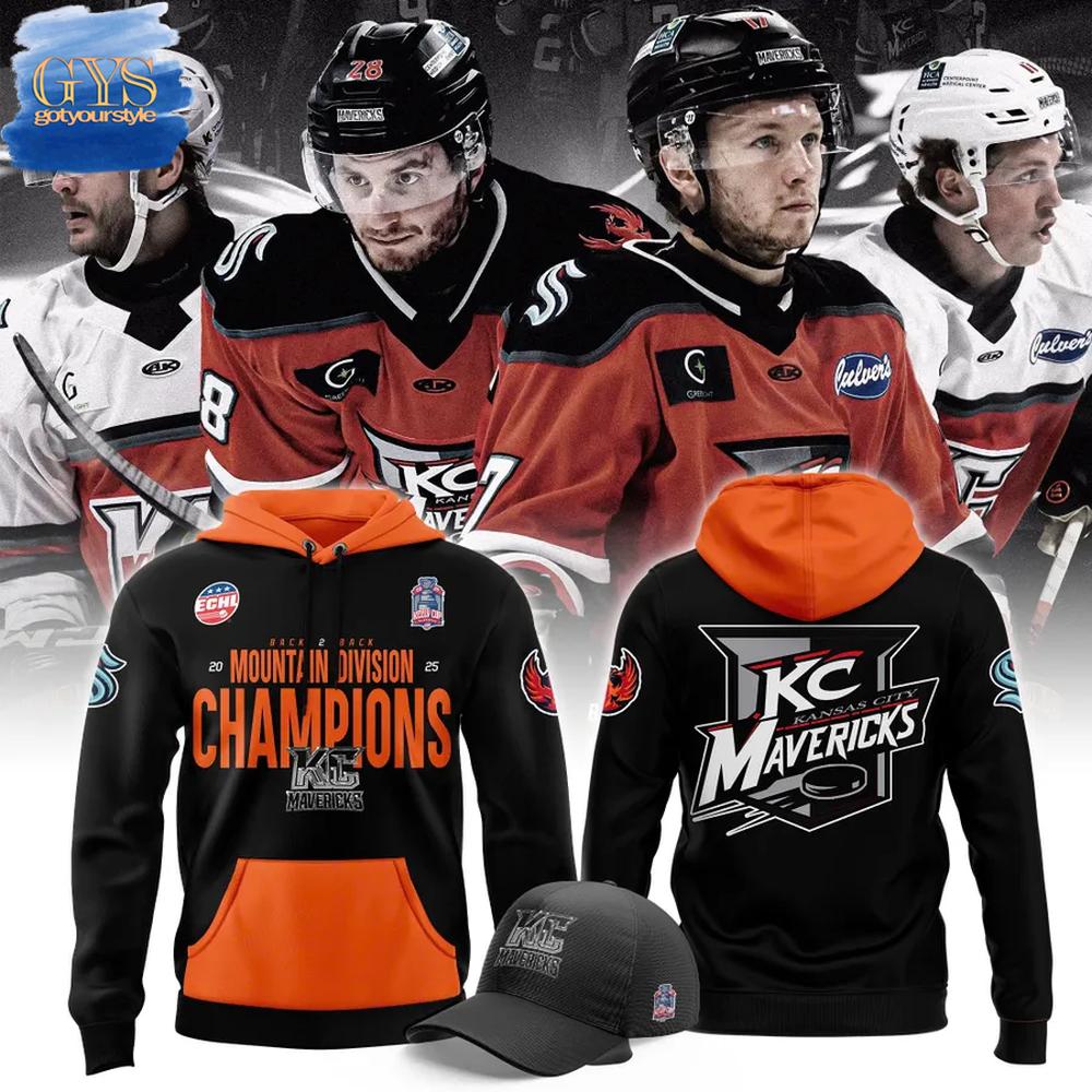 Kansas City Mavericks Back to Back Mountain Division Champions Hoodie