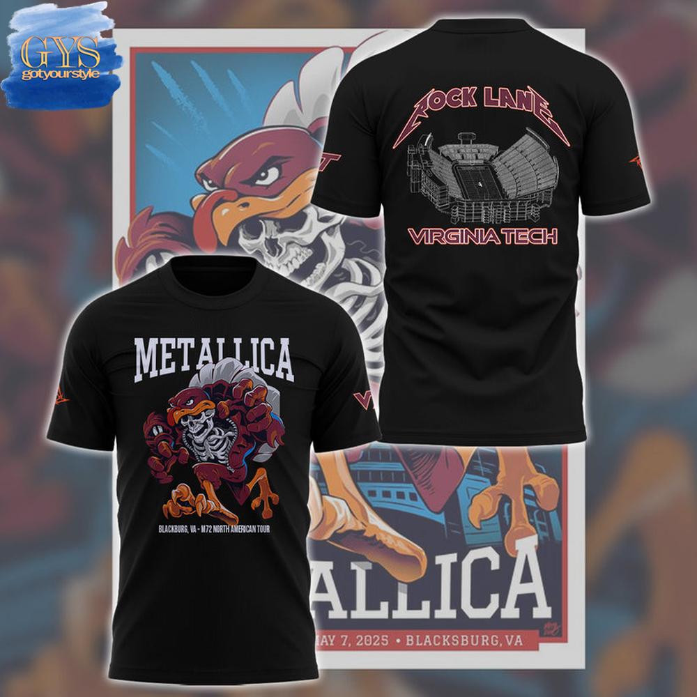 Limited Edition Metallica x Virginia Tech Lane Rocked T-Shirt