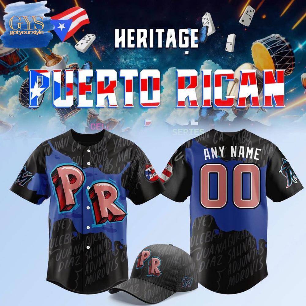 Miami Marlins Puerto Rican Heritage Night Special Edition Baseball Jersey