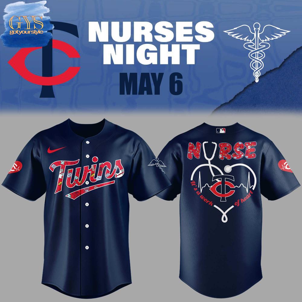 Minnesota Twins Nurses Night Navy Baseball Jersey