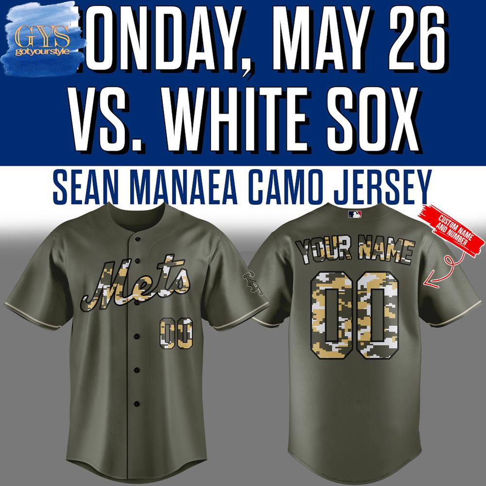 New York Mets Sean Manaea Camo Baseball Jersey