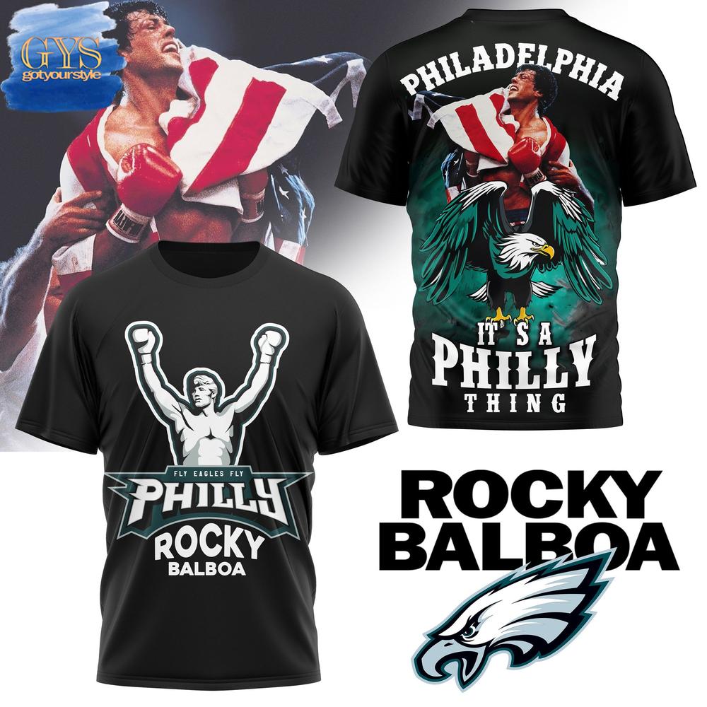 Philadelphia Eagles Rocky Balboa Fly Eagles Fly T-Shirt