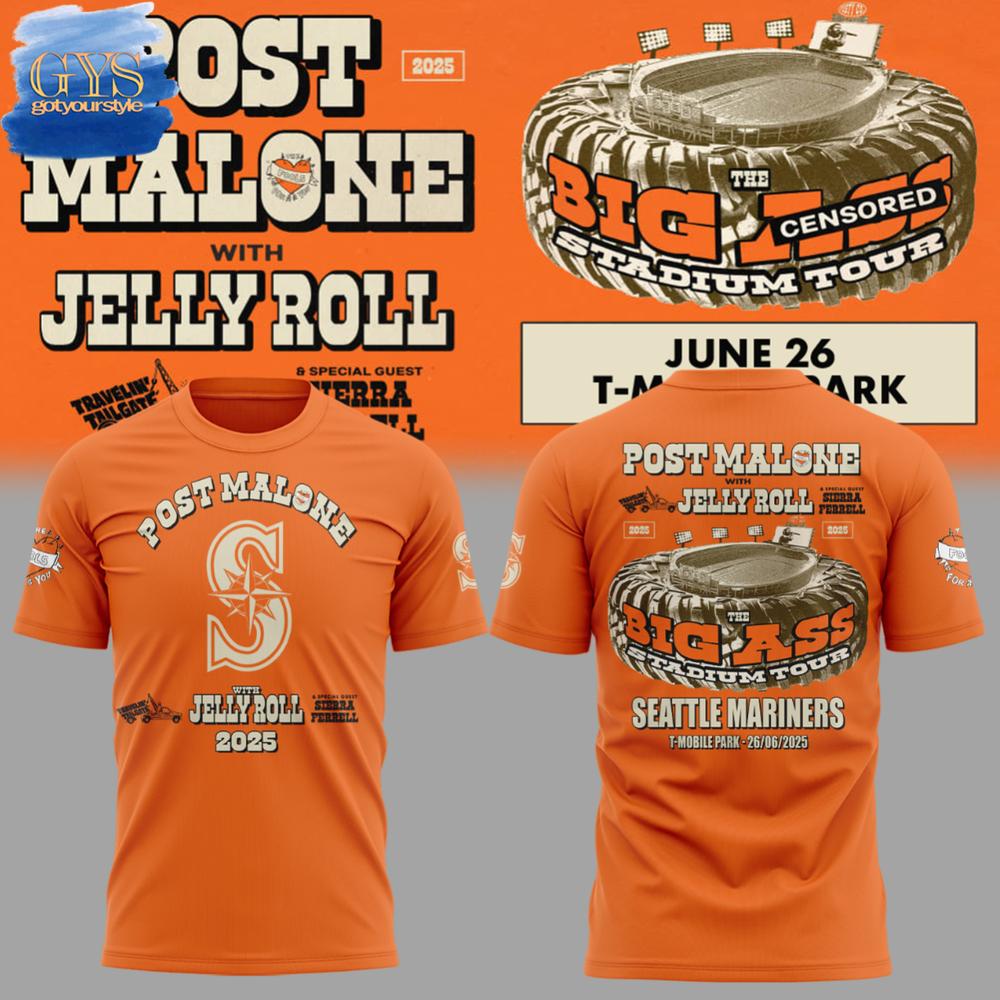 Seattle Mariners x Post Malone with Jelly Roll Tour Merchandise