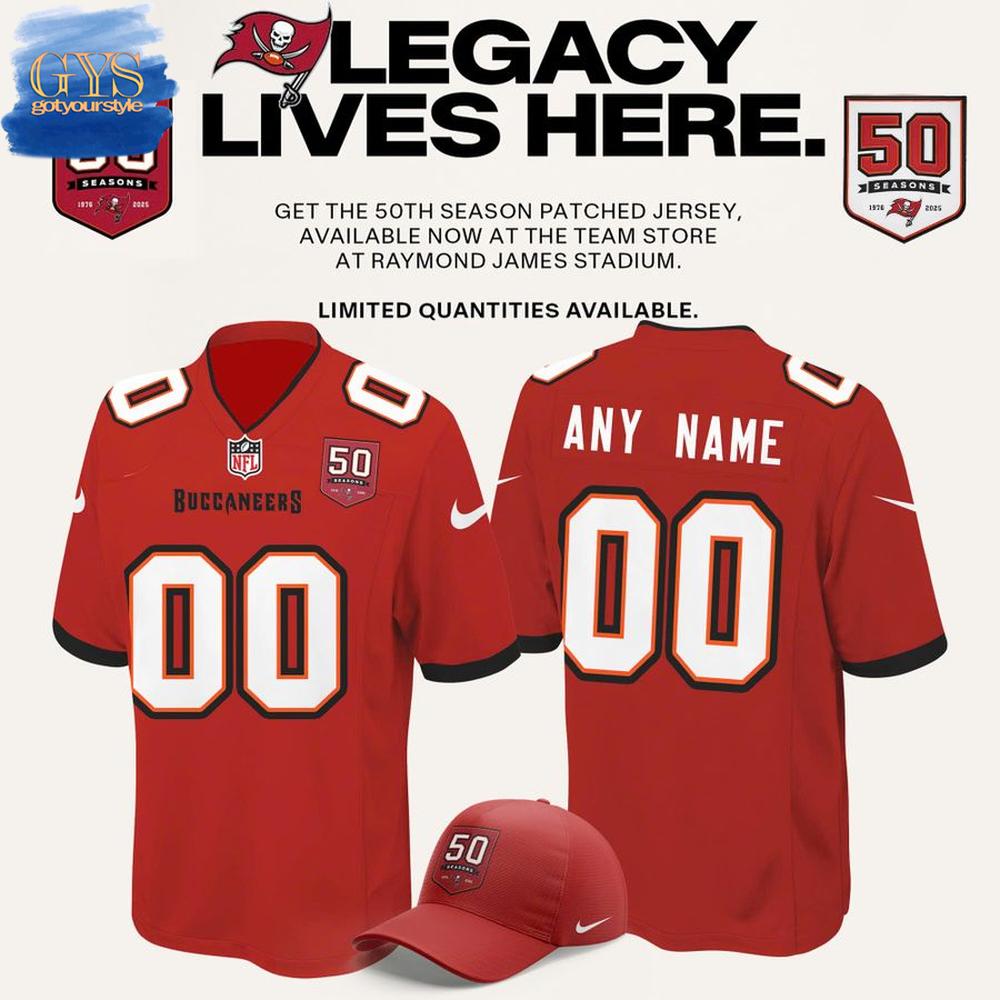 Tampa Bay Buccaneers Celebrate The Legacy of 50 Seasons Football Jersey