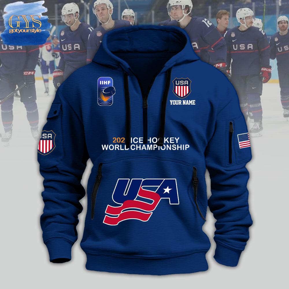 USA Team Ice Hockey World Championship 2025 Quarter Zip Hoodie