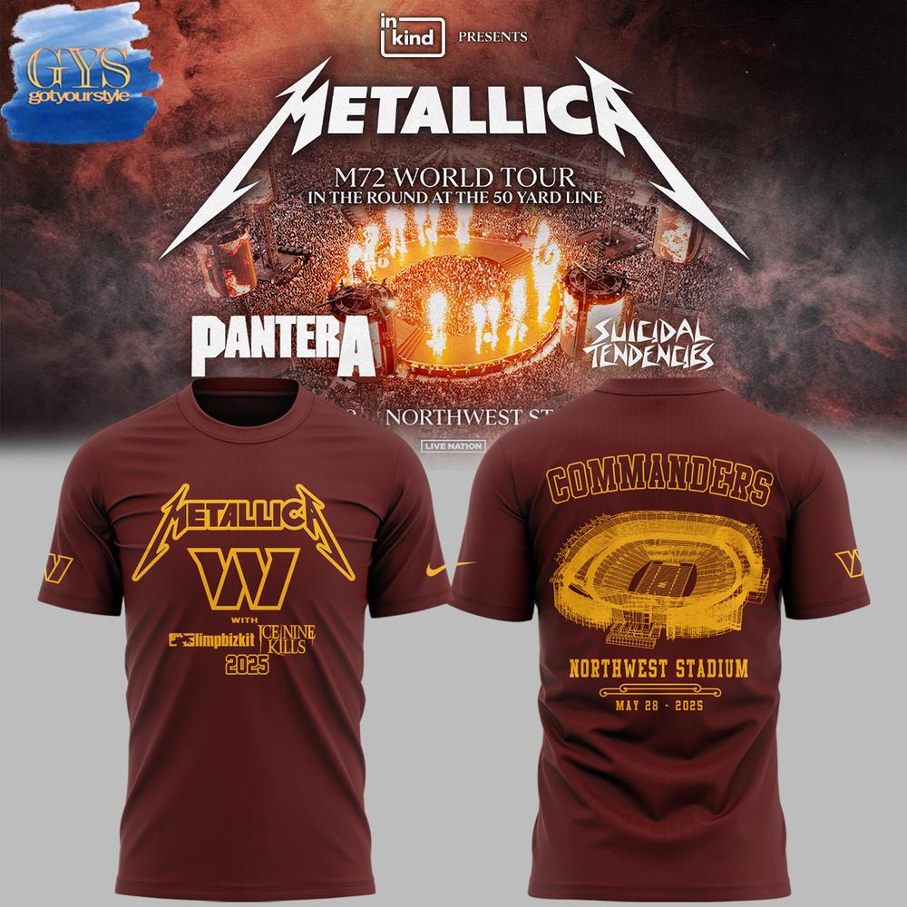 Washington Commanders Metallica M72 World Tour Shirt Collection