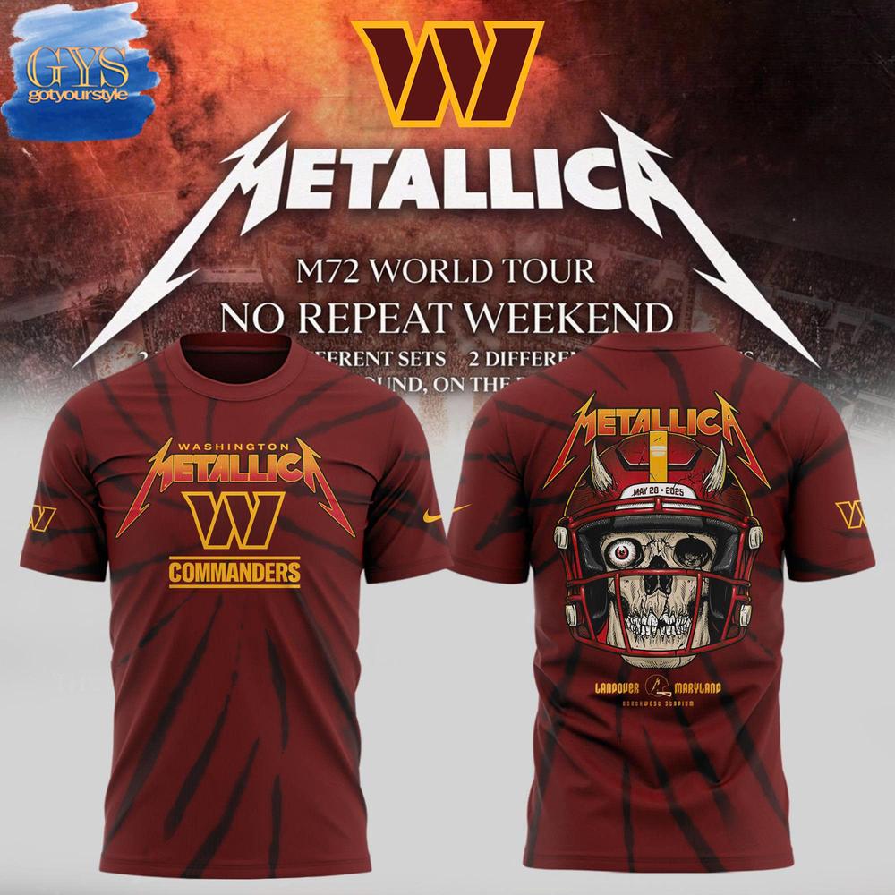 Washington Commanders x Metallica M72 World Tour T-Shirt