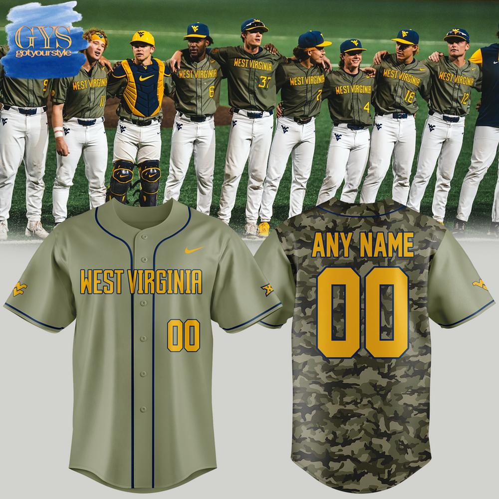 West Virginia Mountaineers 2025 Special Edition Camo Baseball Jersey
