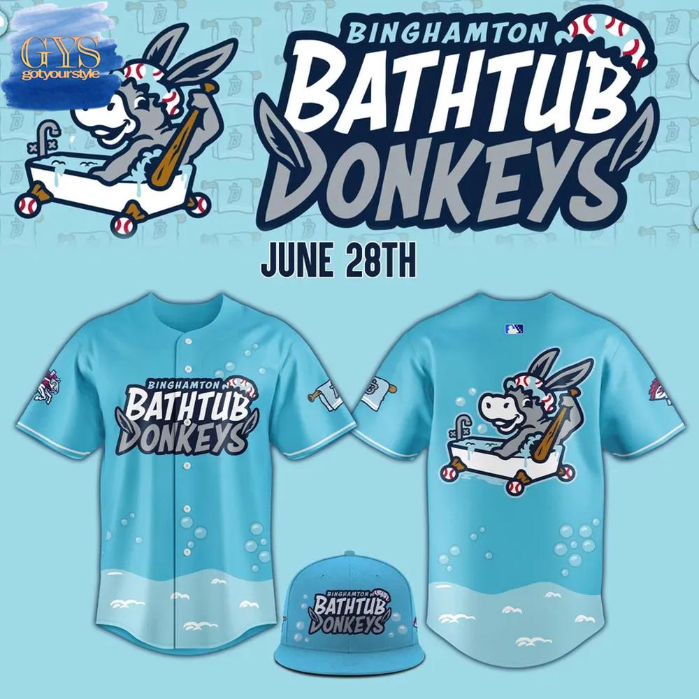 Binghamton Rumble Ponies Bathtub Donkeys Limited Edition Baseball Jersey
