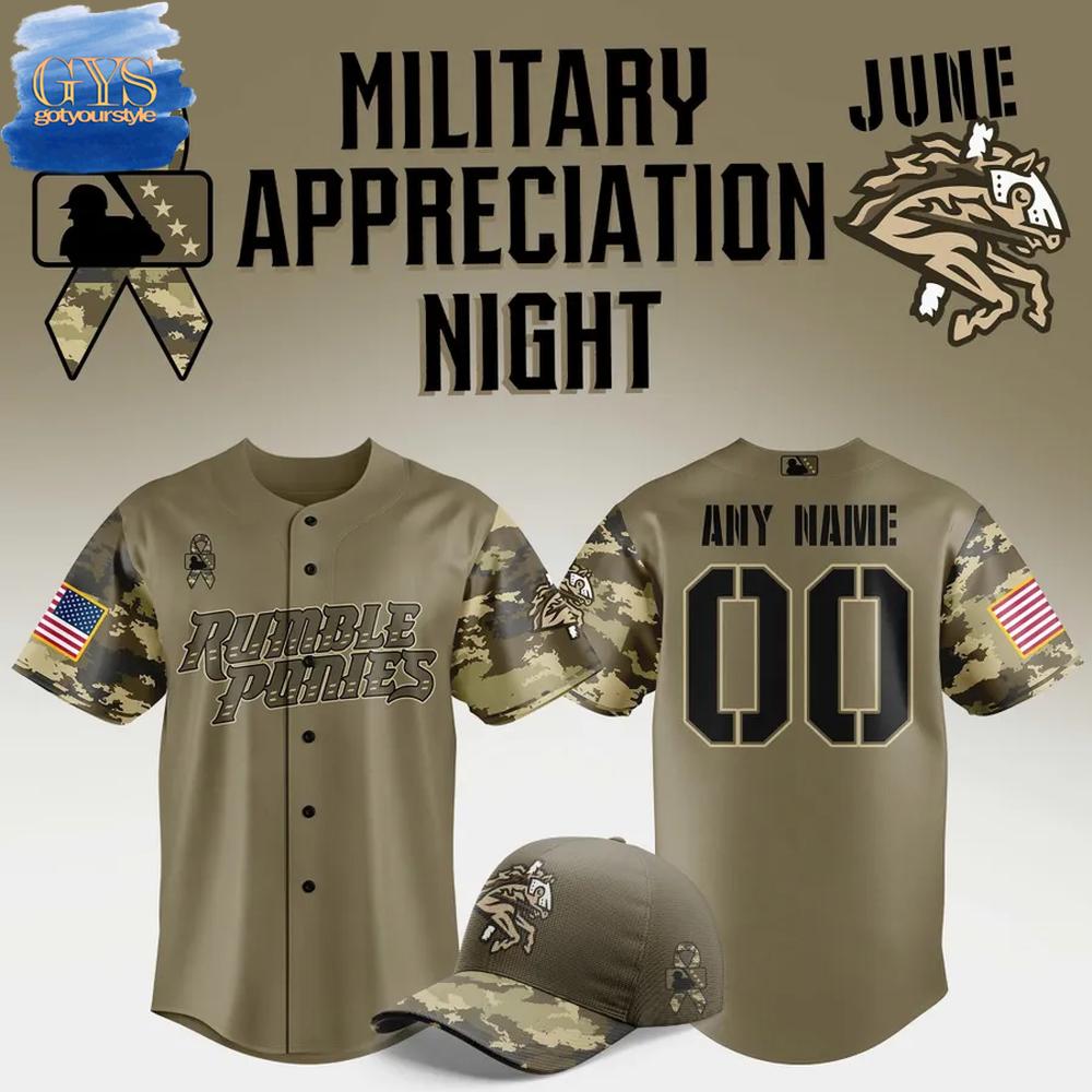 Binghamton Rumble Ponies Military Appreciation Night Limited Edition Baseball Jersey