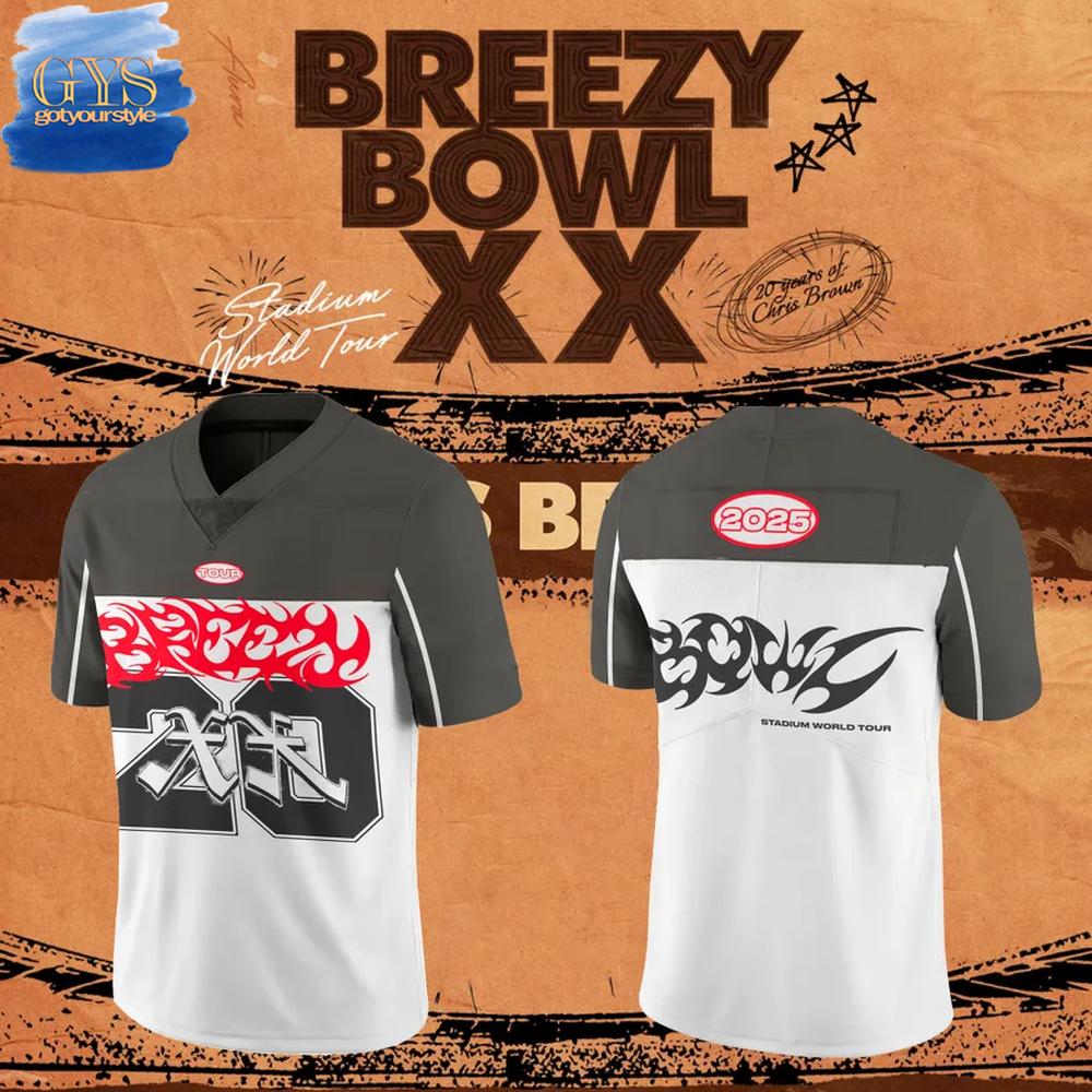 Breezy Bowl XX Chris Brown 2025 World Tour Limited Edition Football Jersey