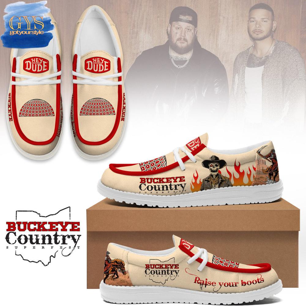 Buckeye Country Super Fest Raise Your Boots Hey Dude Shoes