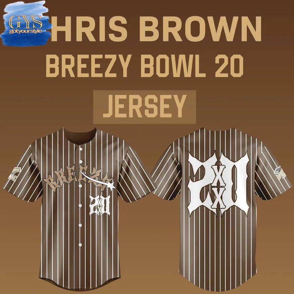 Chris Brown Breezy Bowl 20 Special Edition Pinstripe Baseball Jersey