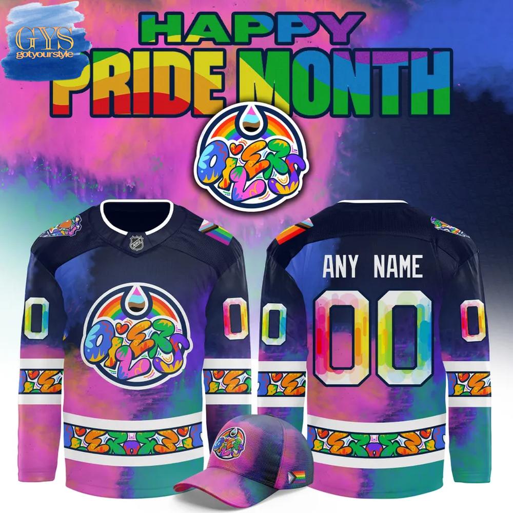 Edmonton Oilers 2025 Pride Month Special Limited Edition Graffiti Hockey Jersey