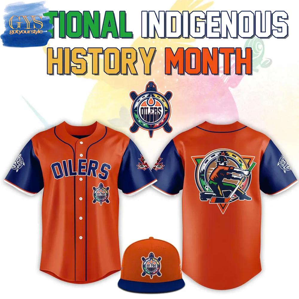 Edmonton Oilers 2025 National Indigenous History Month Baseball Jersey