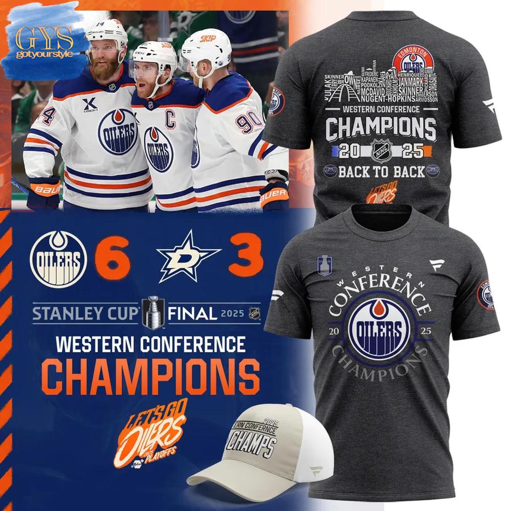Edmonton Oilers 2025 Western Conference Champions T-Shirt