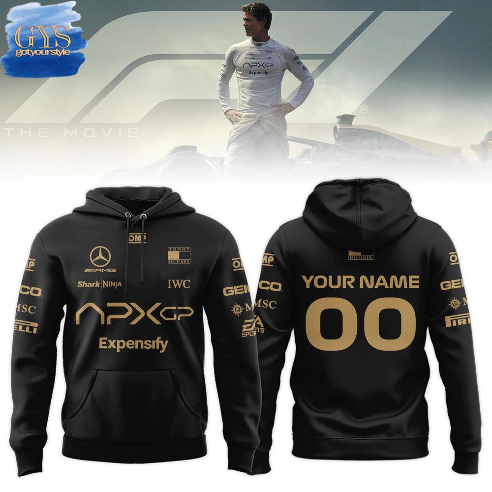 F1 The Movie 2025 APXGP Brad Pitt Black Hoodie