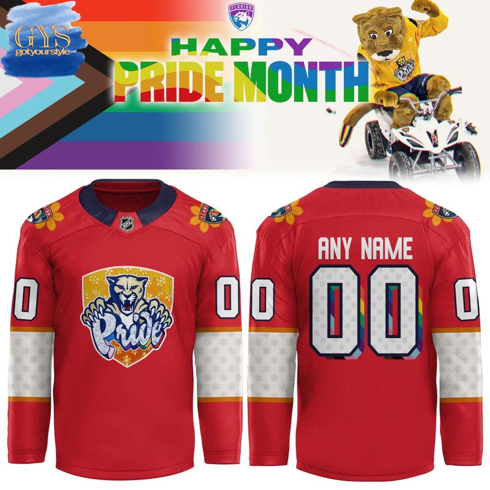 Florida Panthers 2025 Pride Month Personalized Hockey Jersey