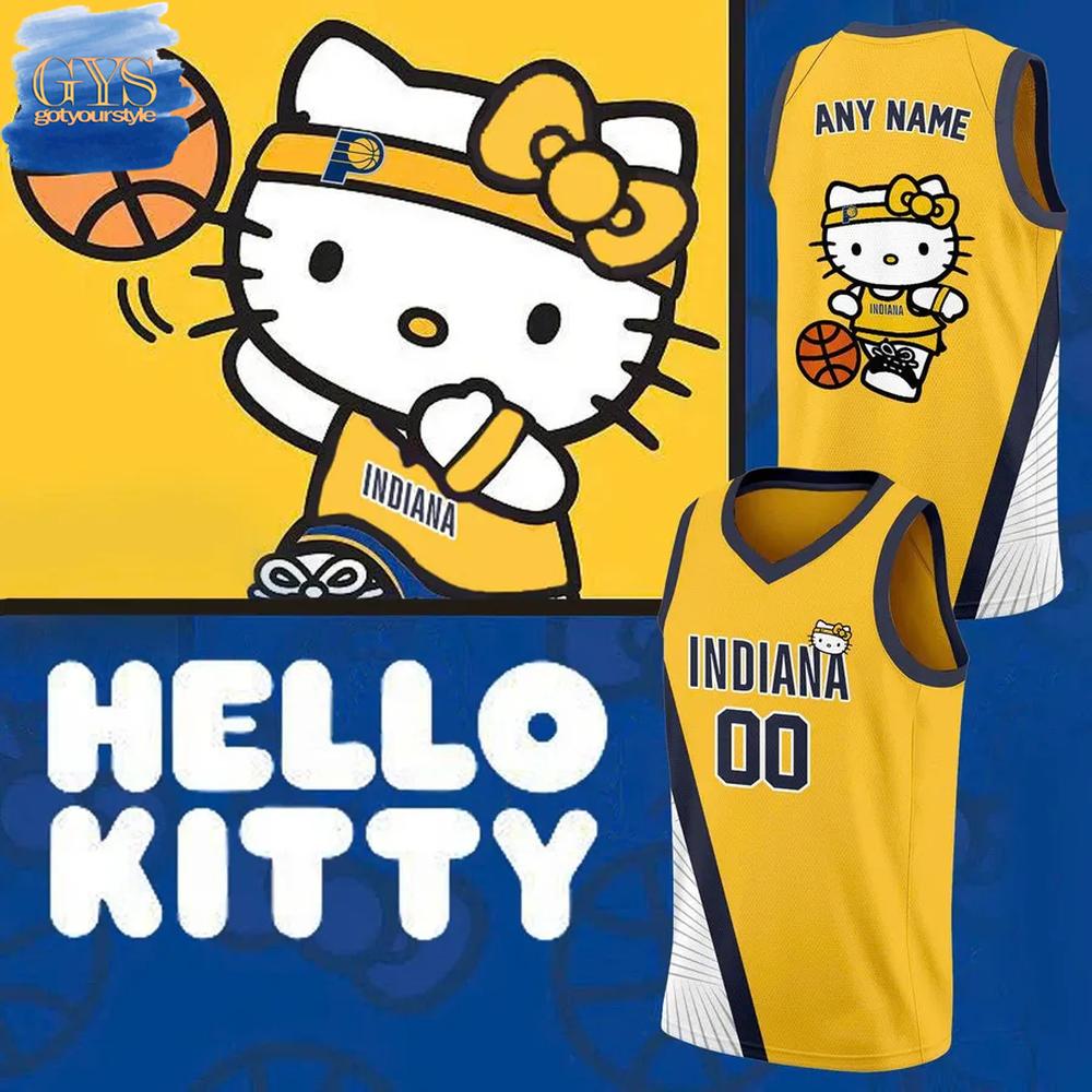 Indiana Pacers Hello Kitty Limited Edition Personalized Basketball Jersey