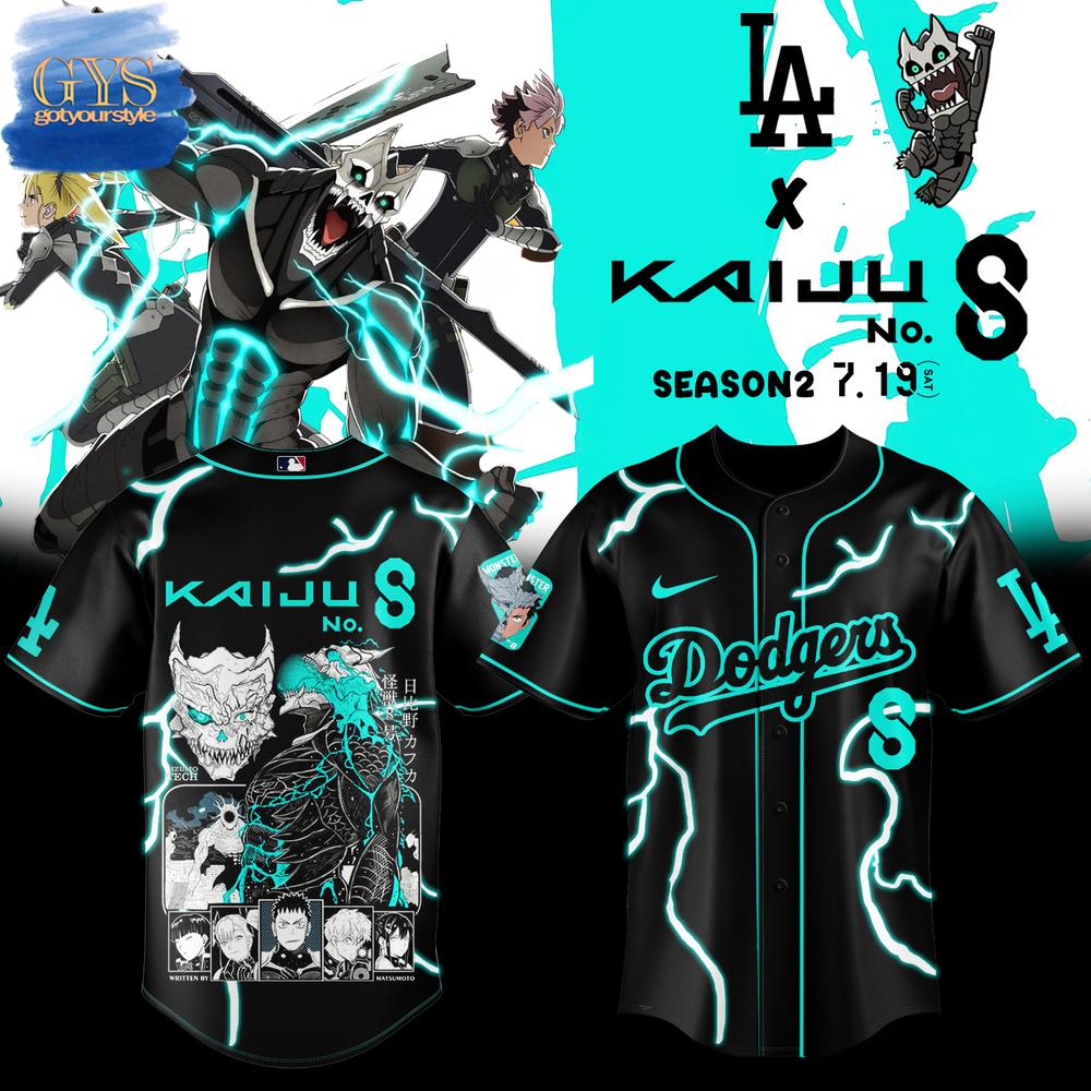 Kaiju No.8 x Los Angeles Dodgers Limited Edition Baseball Jersey
