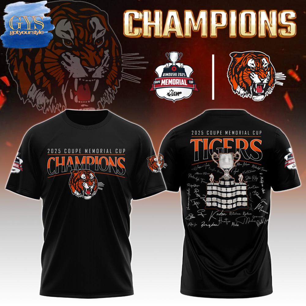 Medicine Hat Tigers 2025 Memorial Cup Champions Merchandise