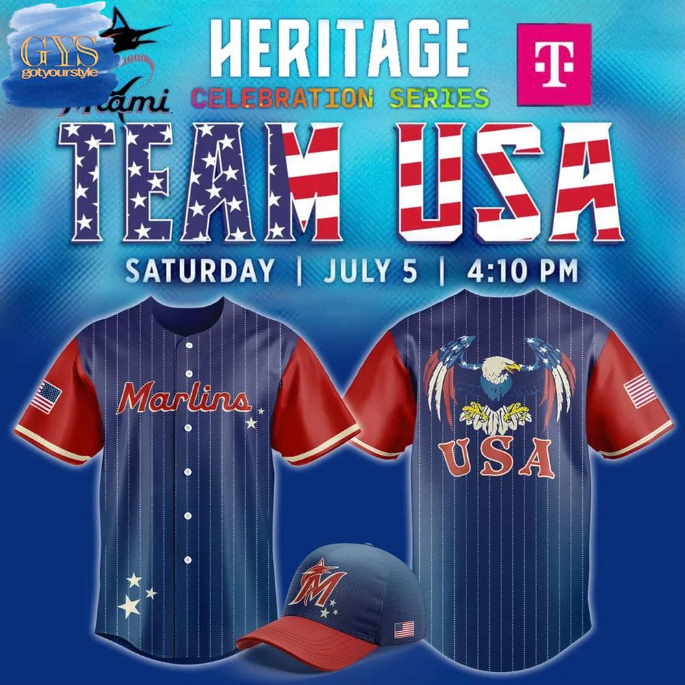 Miami Marlins Celebrate Team USA Night Limited Edition Baseball Jersey