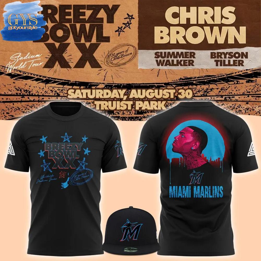 Miami Marlins x Chris Brown Concert Limited Edition T-Shirt
