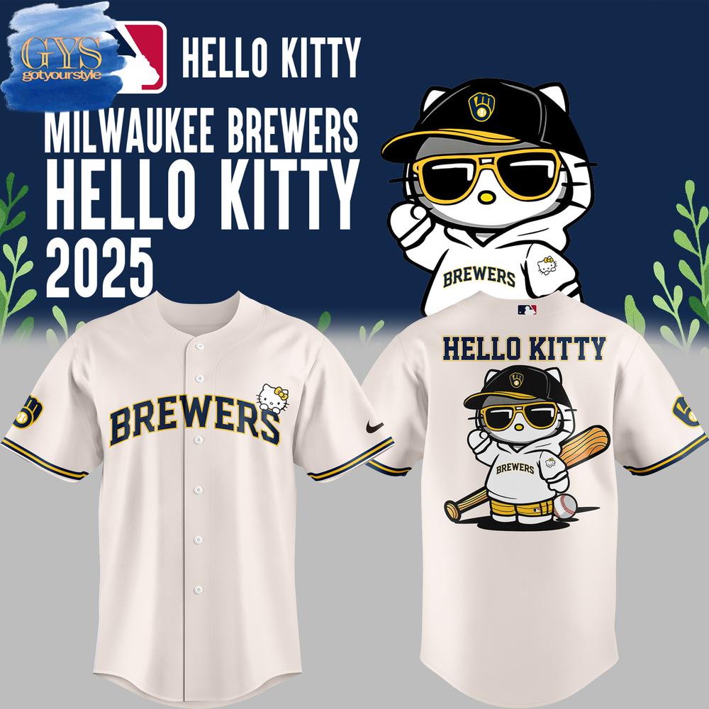 Milwaukee Brewers Hello Kitty Night Limited Edition Baseball Jersey