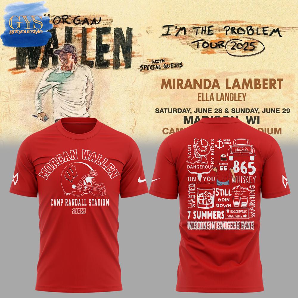 Morgan Wallen x Wisconsin Badgers Camp Randall Stadium T-Shirt