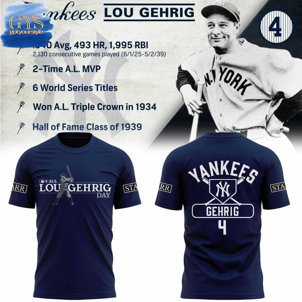 New York Yankees x 2025 Lou Gehrig Day T-Shirt