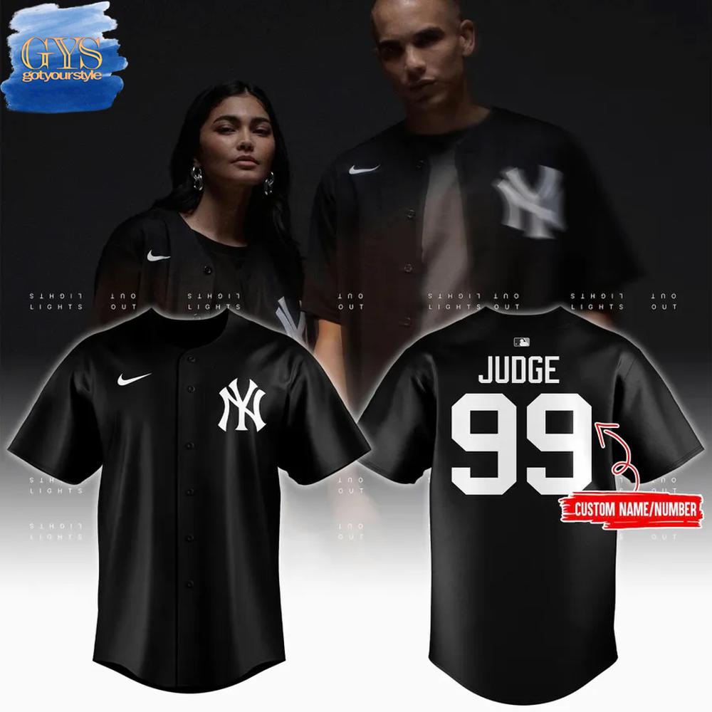 New York Yankees x Aaron Judge Black Lights Out Replica Baseball Jersey