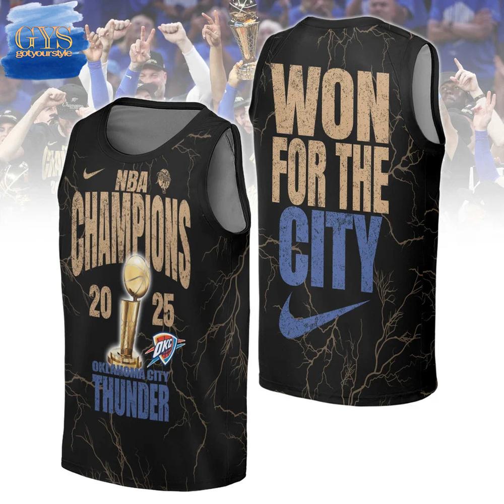 Oklahoma City Thunder Won For The City NBA Champions Basketball Jersey