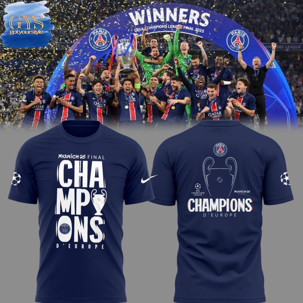 PSG 2025 UEFA Champions League Winners T-Shirt