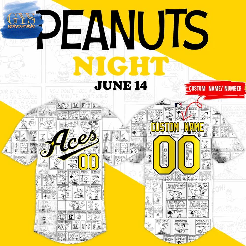 Reno Aces Peanuts Night Special Limited Edition Baseball Jersey