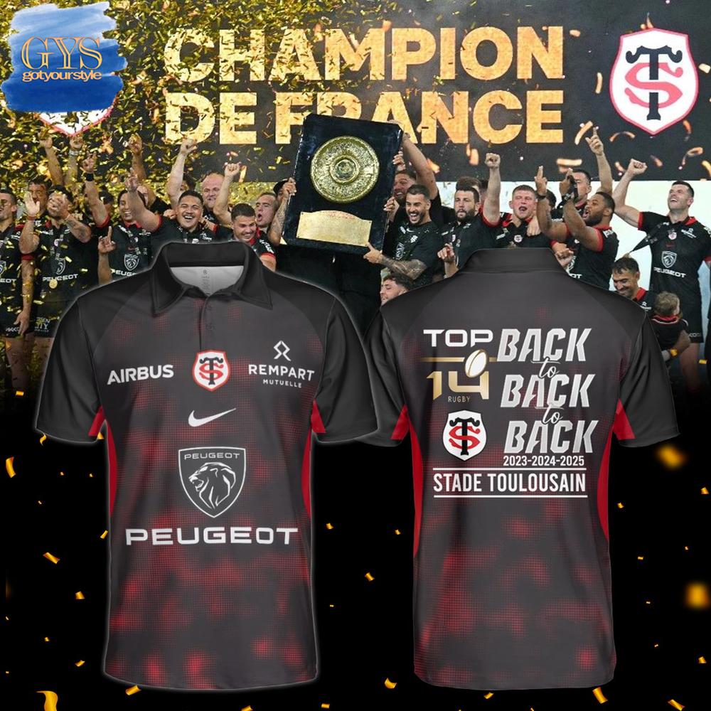 Stade Toulousain Champions 2025 Back to Back to Back Polo