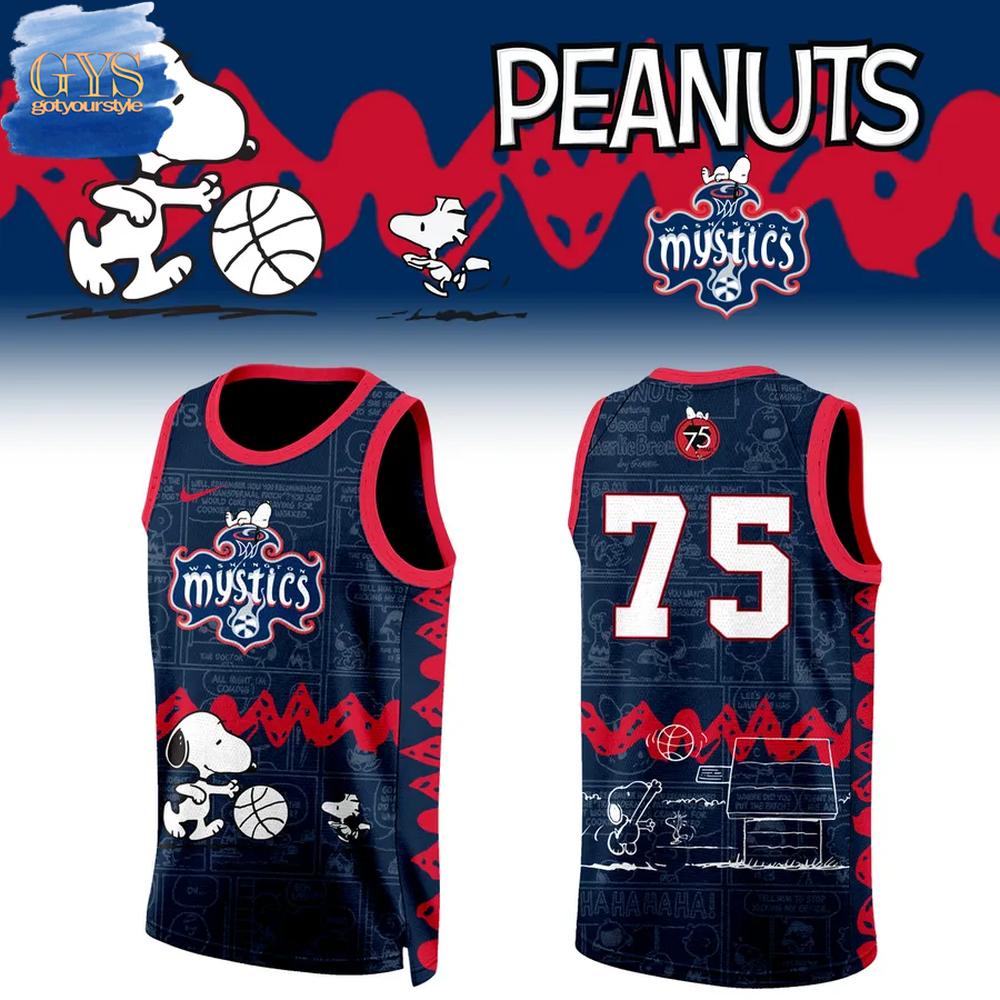 Washington Mystics x Peanuts 75th Anniversary Limited Edition Basketball Jersey