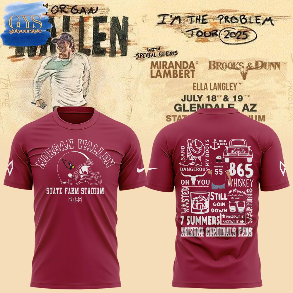 Arizona Cardinals x Morgan Wallen State Farm Stadium T-Shirt