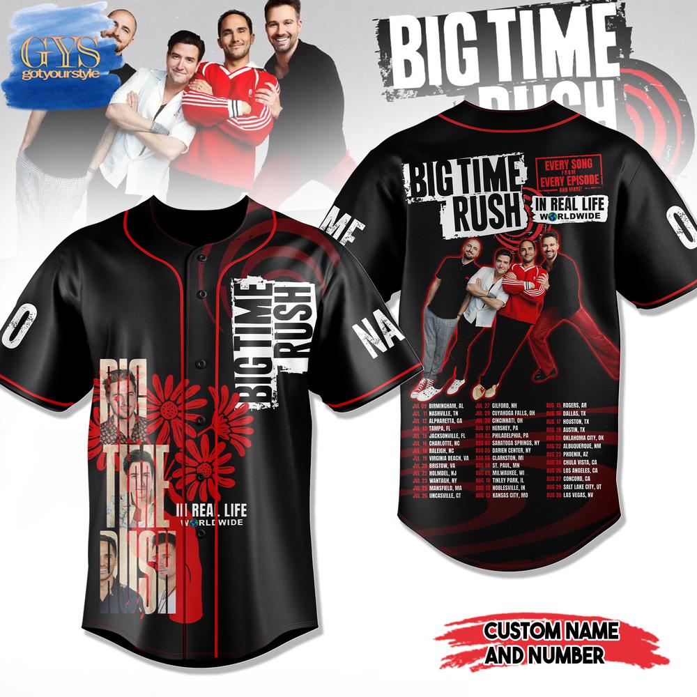 Big Time Rush In Real Life Worldwide Tour  Edition Baseball Jersey