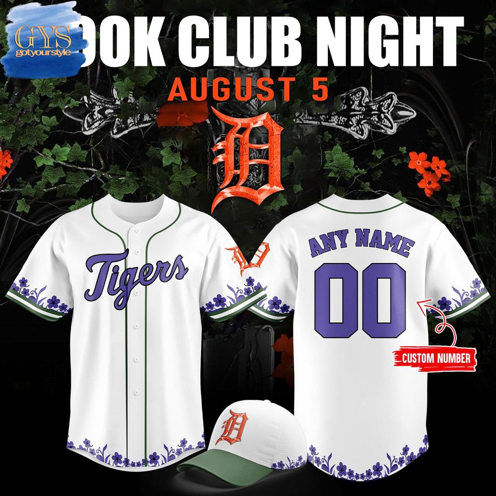 Detroit Tigers Book Club Night  Edition Baseball Jersey