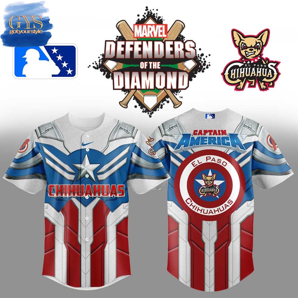 El Paso Chihuahuas x Marvel Defenders Of The Diamond Baseball Jersey