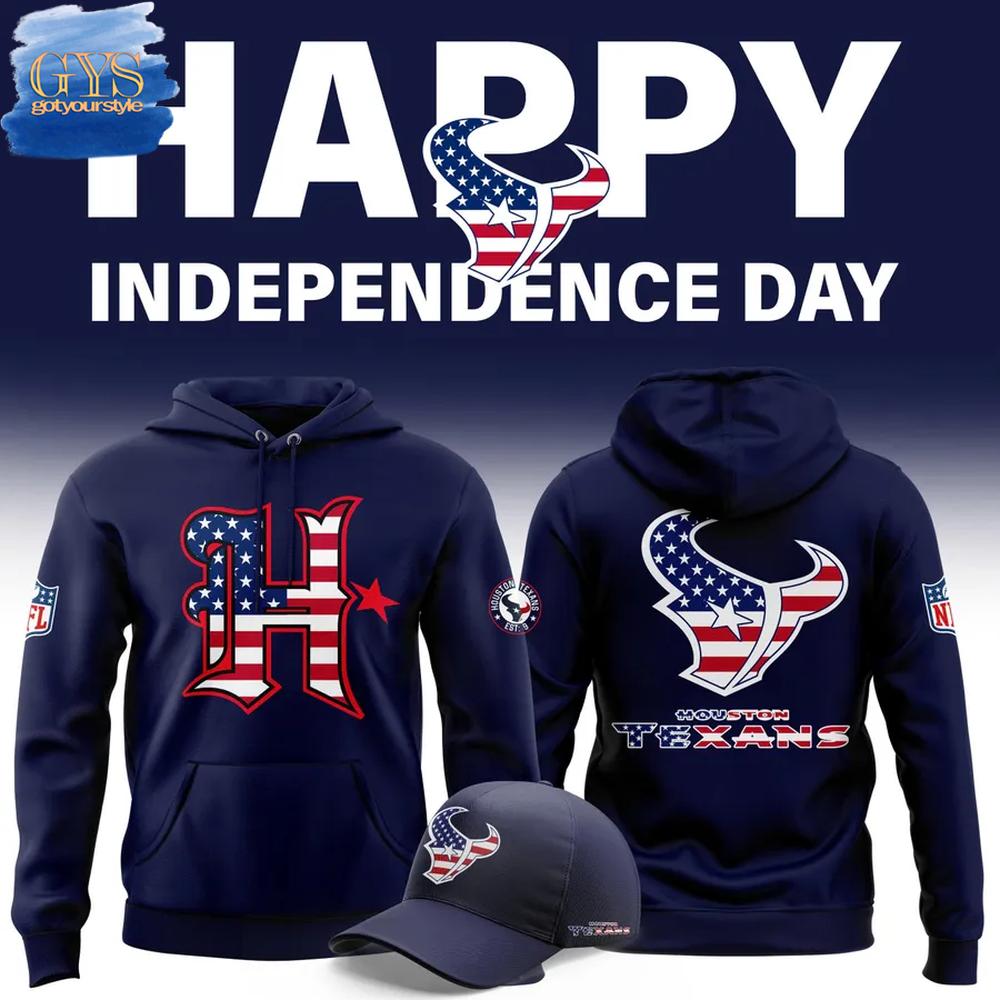 Houston Texans 2025 Happy Independence Day Hoodie