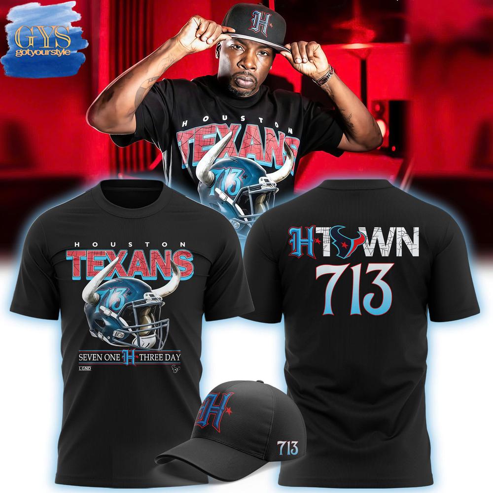 Houston Texans 713 Limited Edition Black T-Shirt